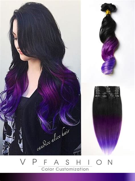 black purple hair extensions